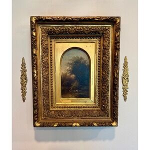 Vintage Bombay Company Brass Ormolu Wall Appliques - Roses & Bow Set of 2